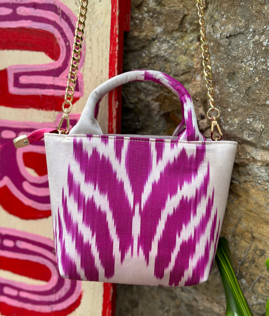 Silk Ikat Crossbody Handbag