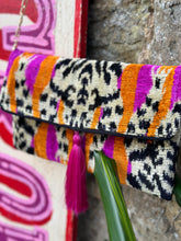 Load image into Gallery viewer, Velvet Ikat Clutch Bag - Pink, Orange Tiger
