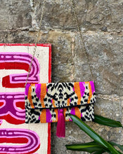 Load image into Gallery viewer, Velvet Ikat Clutch Bag - Pink, Orange Tiger
