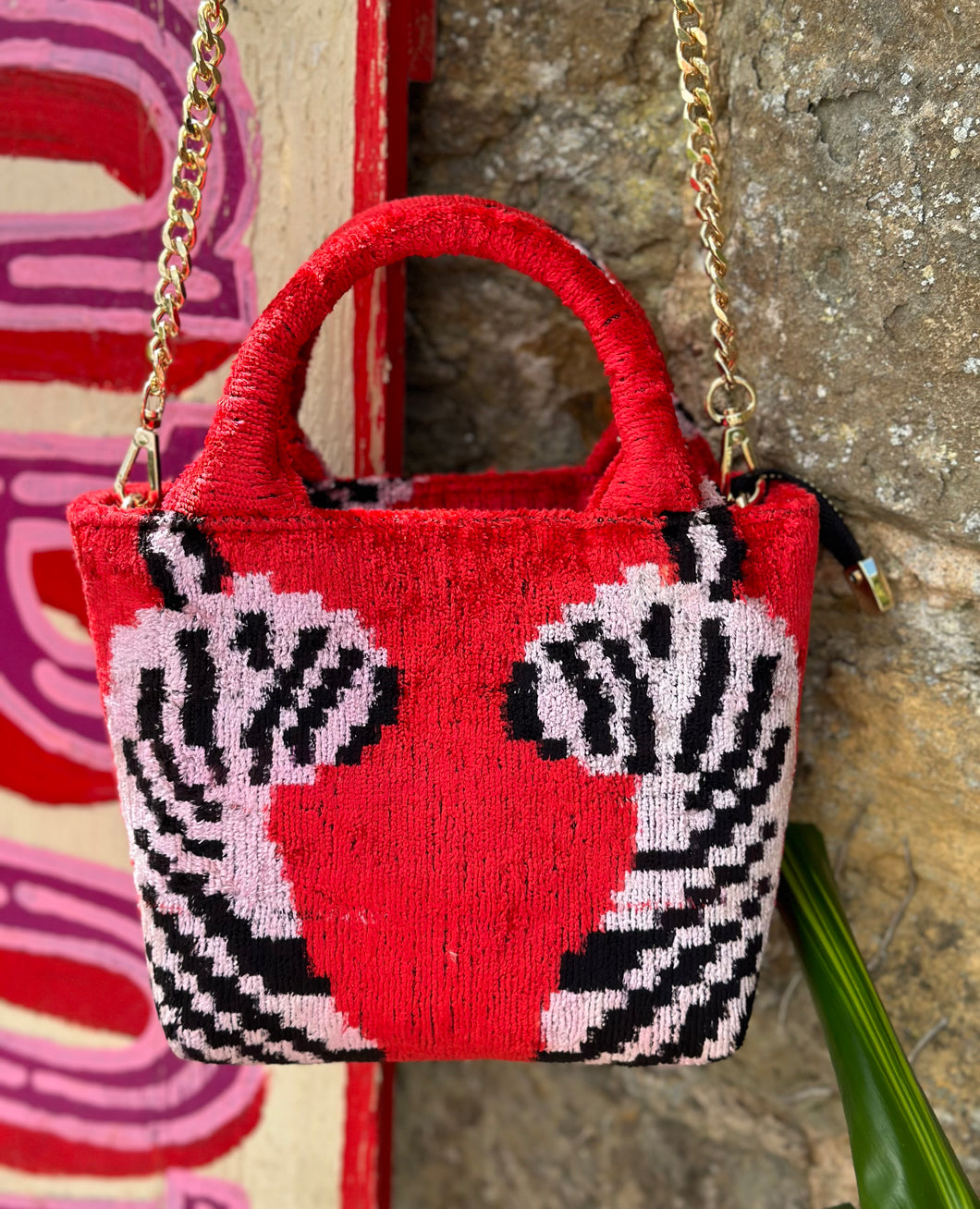 Silk Ikat Crossbody Handbag