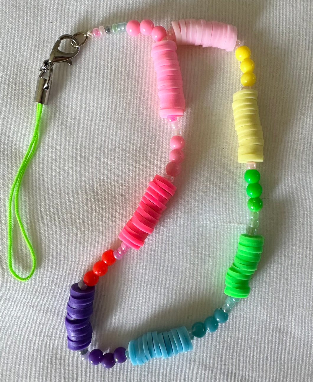 Phone Charm Rainbow Discs & Beads