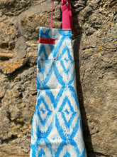 Load image into Gallery viewer, Children&#39;s Apron Handprinted Bright Blue with subtle Pink Ties
