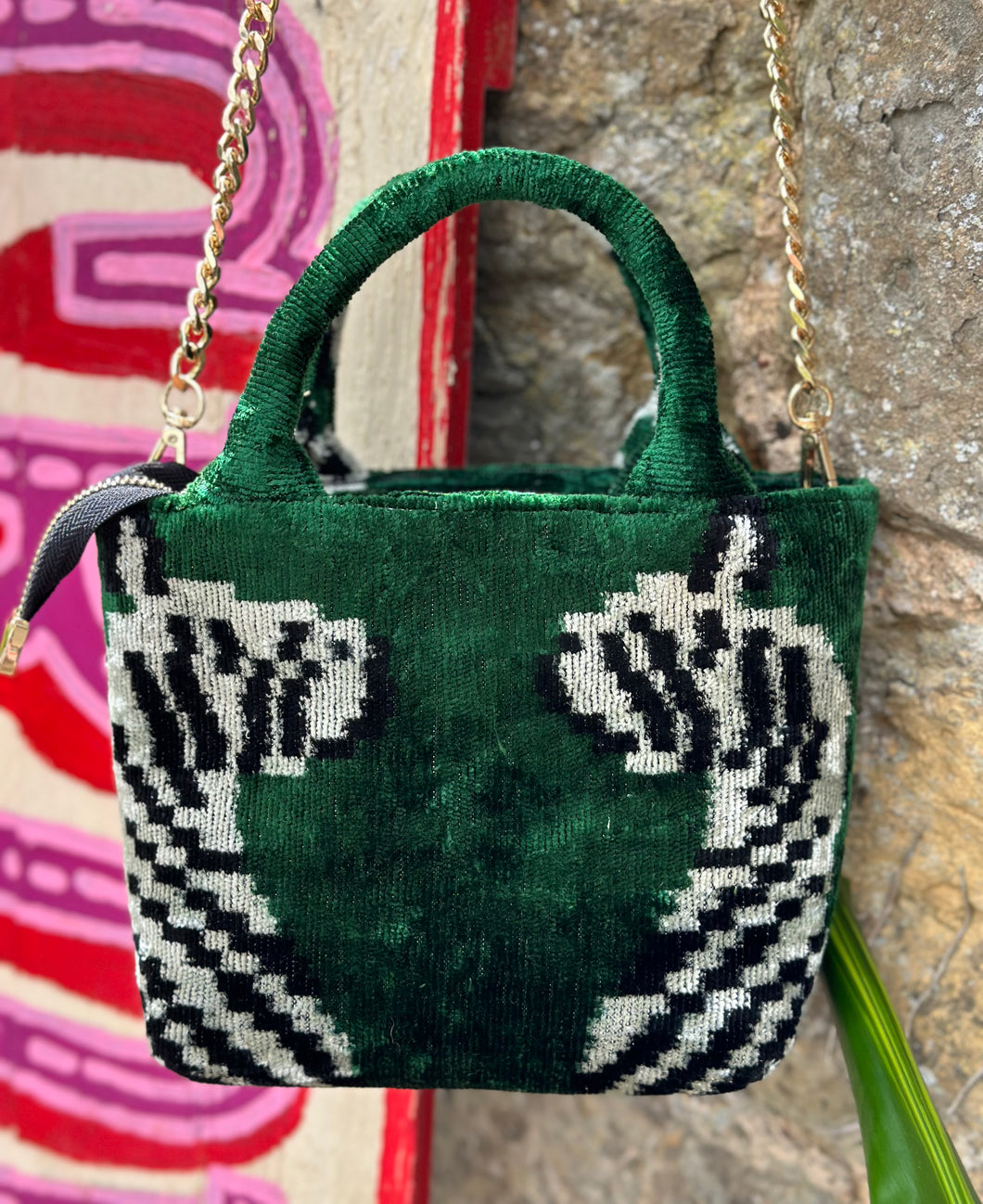 Silk Ikat Crossbody Handbag