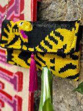 Load image into Gallery viewer, Velvet Ikat Clutch Bag - Tiger &amp; Hot Pink
