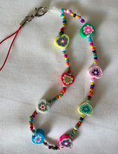 Load image into Gallery viewer, Phone Charm Multi Coloured Polymer Hearts &amp; Glass Beads
