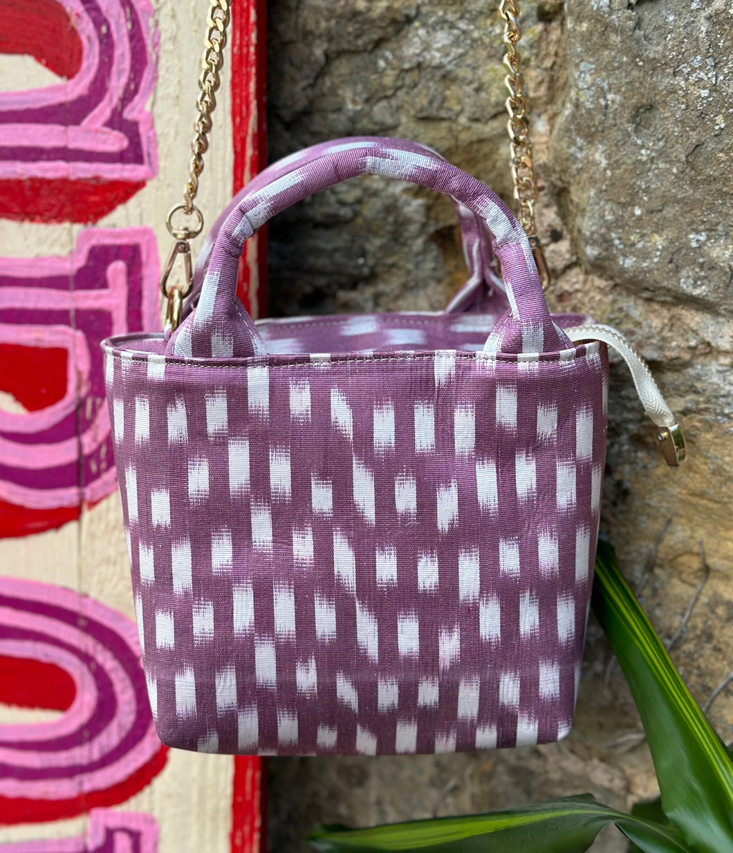 Silk Ikat Crossbody Handbag