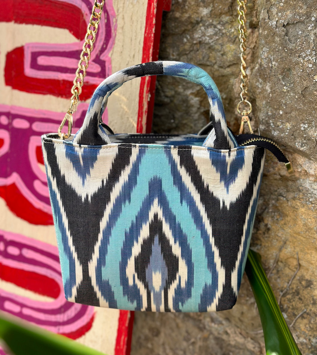 Silk Ikat Crossbody Handbag