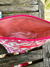 Load image into Gallery viewer, Wash Bag - Hand Block Printed Pink with Pink Zip
