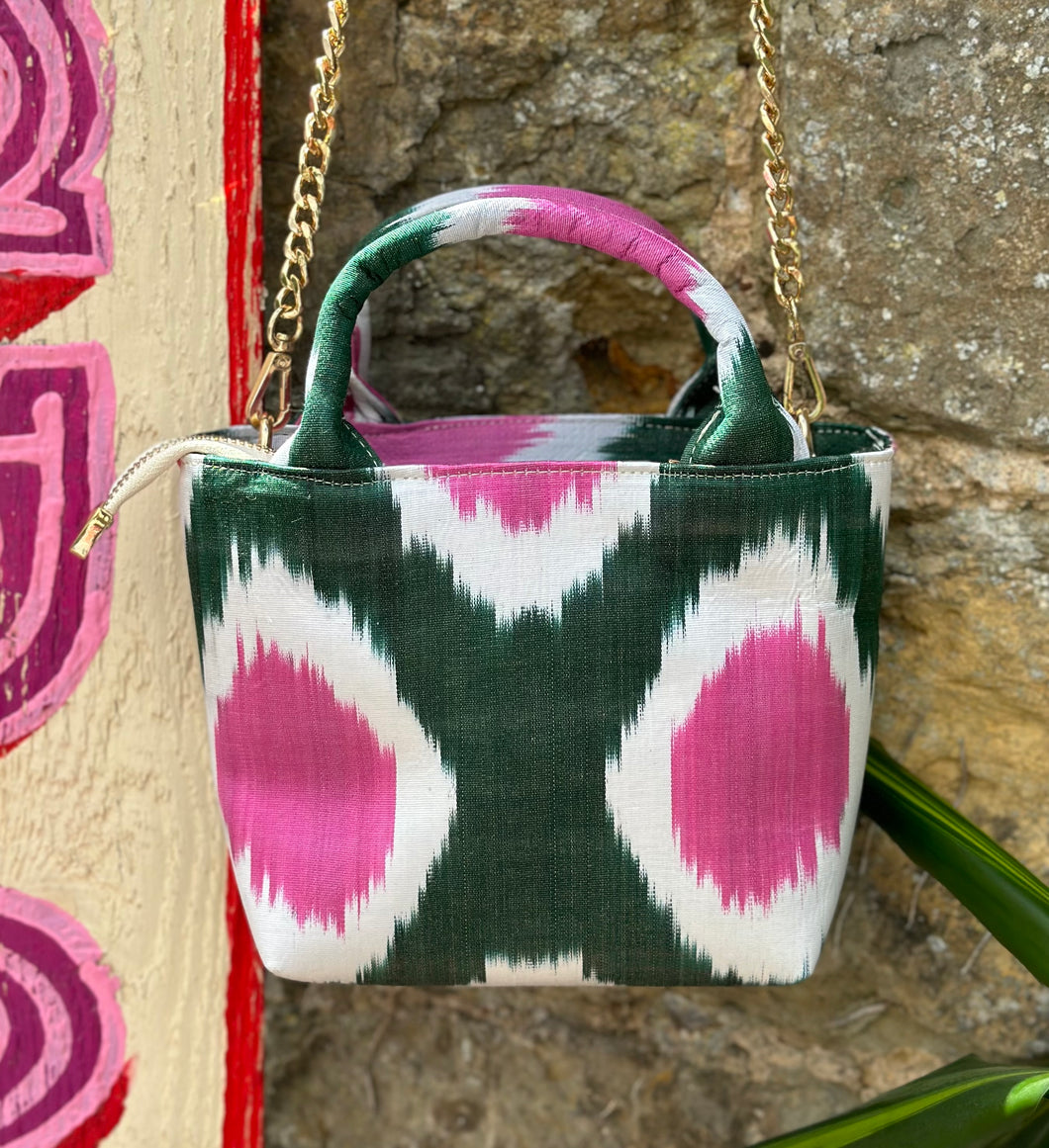 Silk Ikat Crossbody Handbag