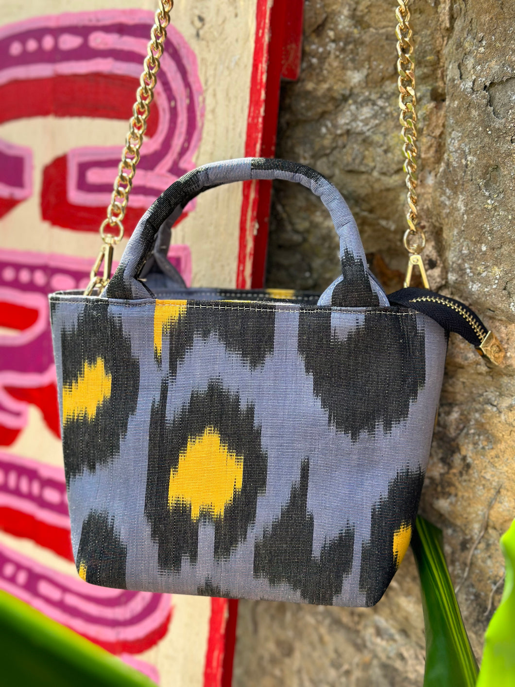 Silk Ikat Crossbody Handbag