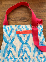 Load image into Gallery viewer, Children&#39;s Apron Handprinted Bright Blue with subtle Pink Ties
